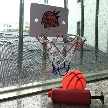 Mini Basketball Hoop Kit Indoor No Punch Wall Mounted Basketball Backboard Home Sports Basket Ball Hoops for Kids Funny Game Toy