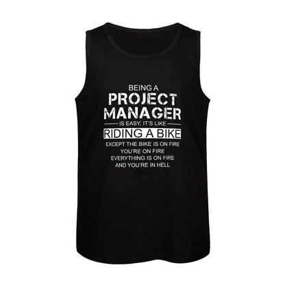 Being A Project Manager Is Like Riding A Bike Tank Top fitness clothing for men men clothing Sleeveless T-shirt