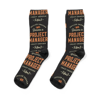 Project Manager Funny Job Title Profession Birthday Worker Socks halloween Toe sports japanese fashion kids Socks Women's Men's