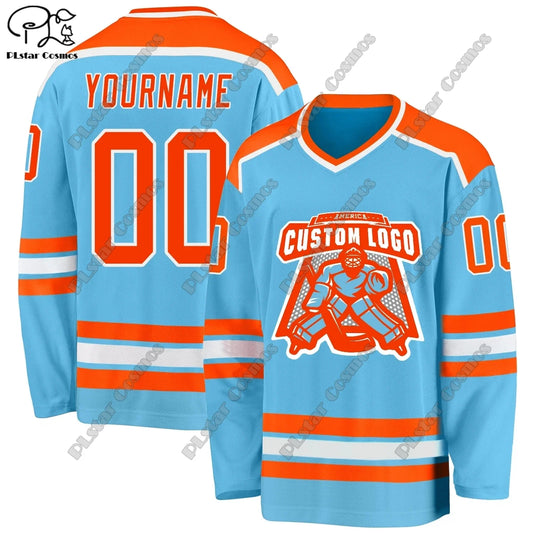 New Hockey Jersey Colorful Series V Neck Long Sleeve Personalized Customized 3D Printed Colorful Casual Sweatshirt Team Gift C21