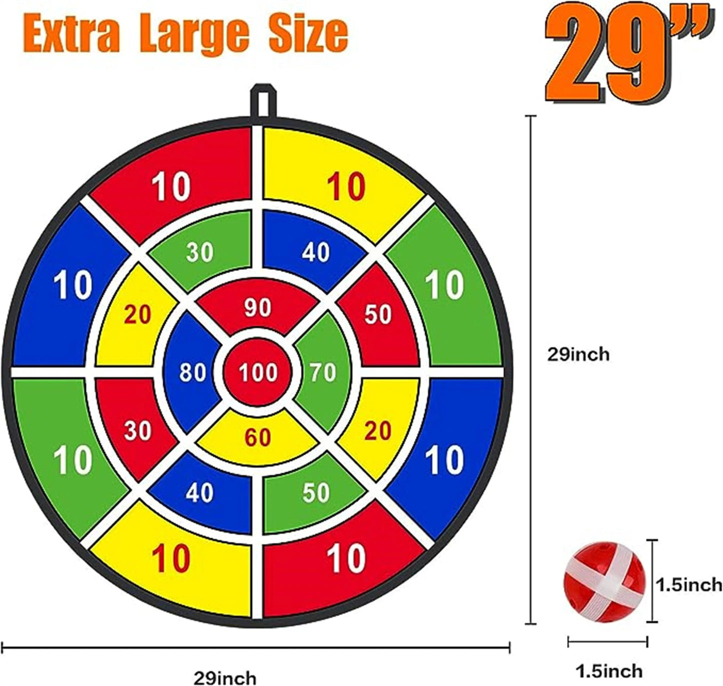 Large Dart Board 72CM, Kids Dart Board with Sticky Balls, Boys Toys, Indoor/Sport Outdoor Fun Party Play Game Toys