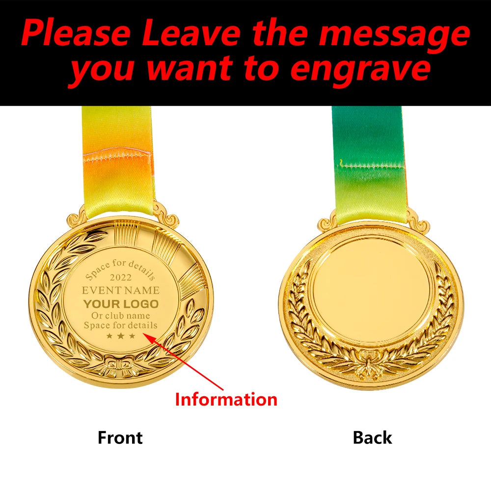 Personalised Medal with Your Text Custom 1st 2nd 3rd Sports Medals School Award Programs Sports Events Celebration Souvenir Gift