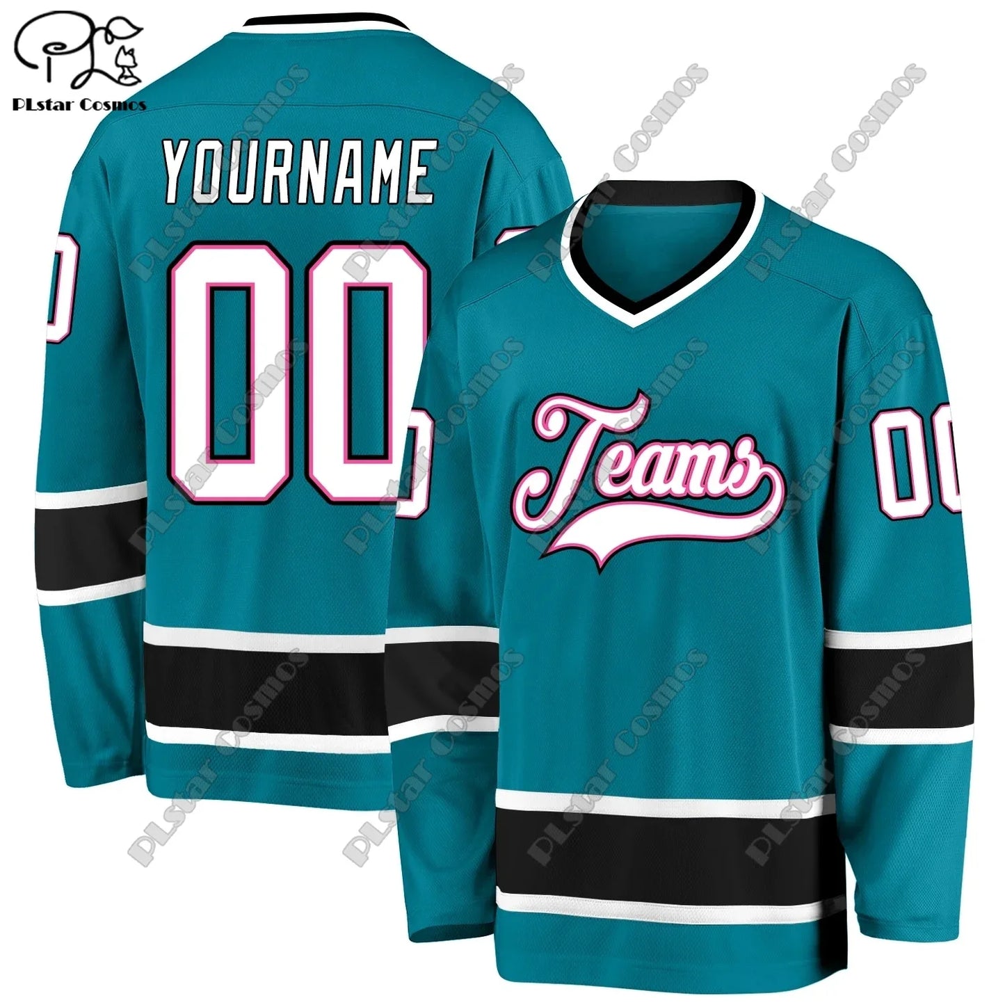 New Hockey Jersey Colorful Series V Neck Long Sleeve Personalized Customized 3D Printed Colorful Casual Sweatshirt Team Gift C21