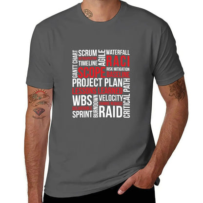 New Project Management T-Shirt graphic t shirts tees Short sleeve heavyweight t shirts for men