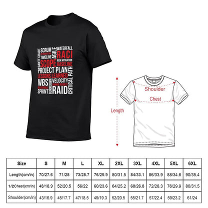 New Project Management T-Shirt graphic t shirts tees Short sleeve heavyweight t shirts for men