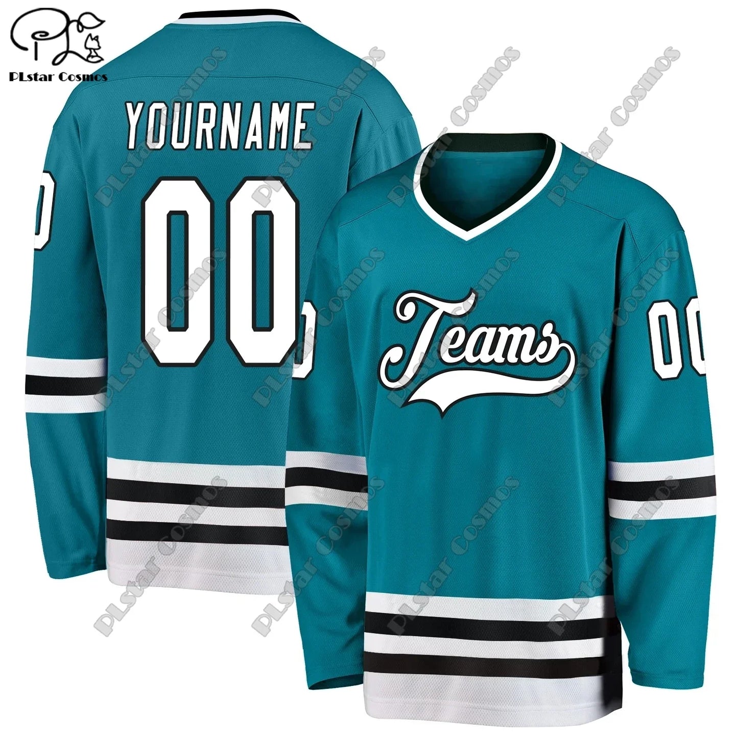 New Hockey Jersey Colorful Series V Neck Long Sleeve Personalized Customized 3D Printed Colorful Casual Sweatshirt Team Gift C21