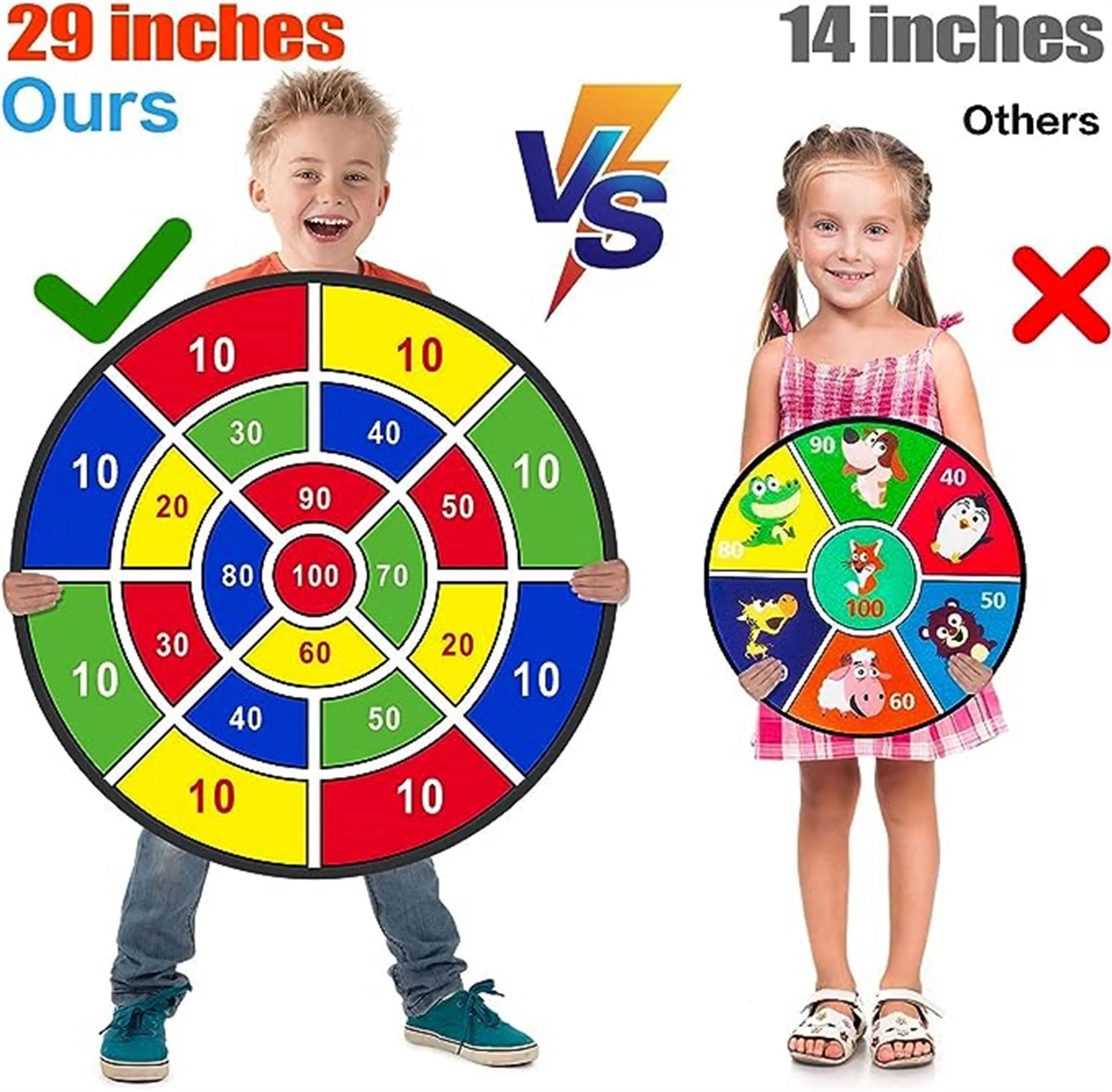 Large Dart Board 72CM, Kids Dart Board with Sticky Balls, Boys Toys, Indoor/Sport Outdoor Fun Party Play Game Toys