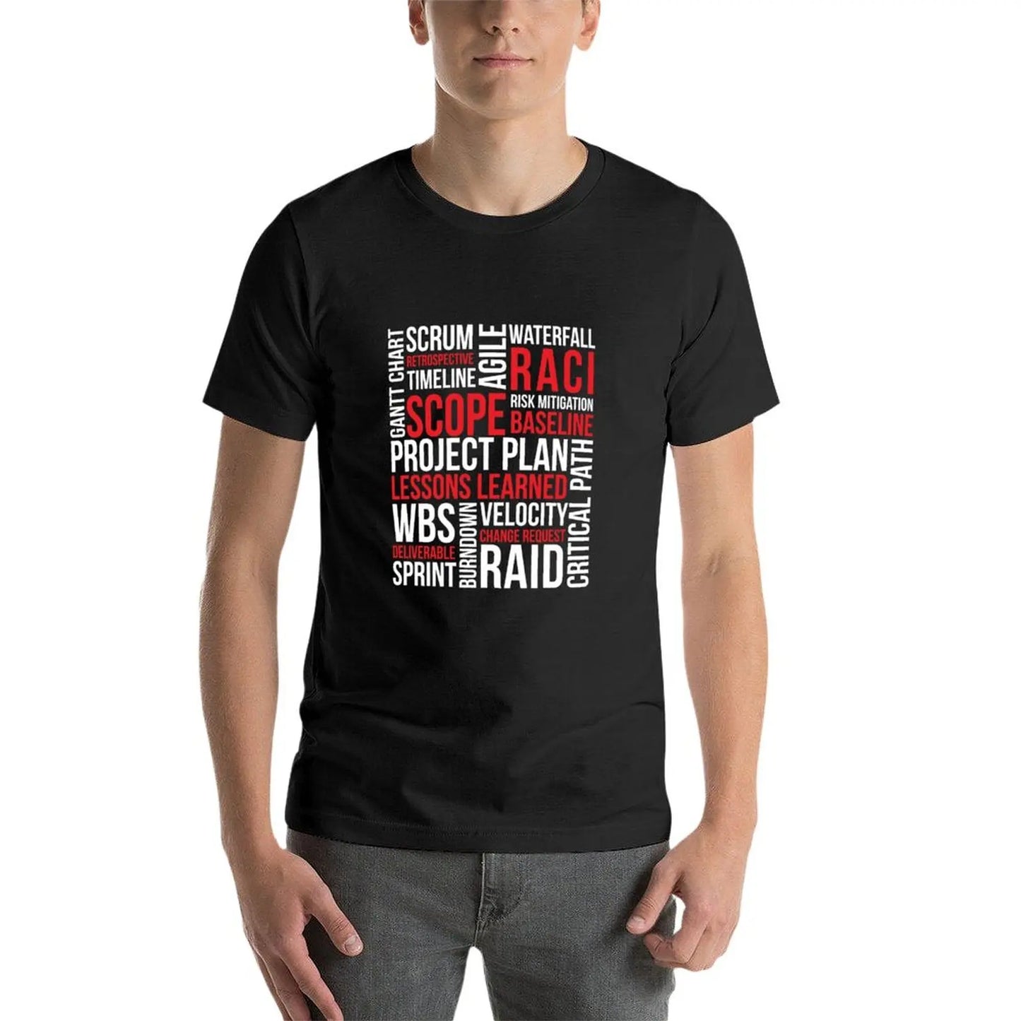 New Project Management T-Shirt graphic t shirts tees Short sleeve heavyweight t shirts for men