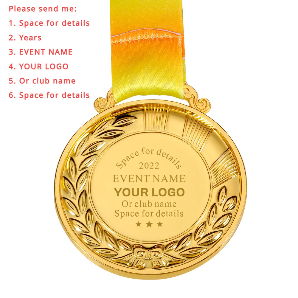 Personalised Medal with Your Text Custom 1st 2nd 3rd Sports Medals School Award Programs Sports Events Celebration Souvenir Gift