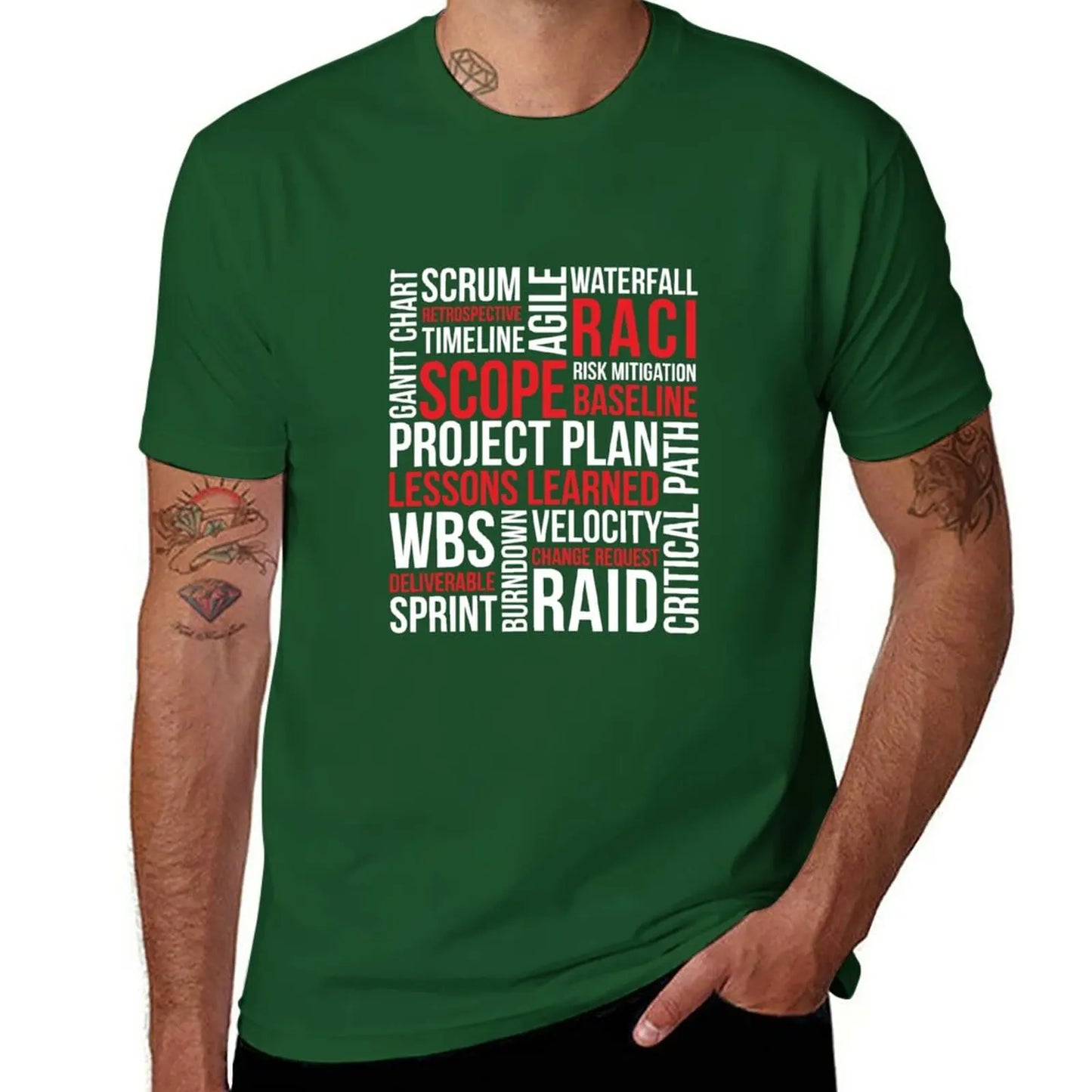 New Project Management T-Shirt graphic t shirts tees Short sleeve heavyweight t shirts for men