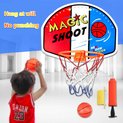 Indoor Children Game Kids Mini Home Exercise Basketball Hoop Set Wall Frame Stand Basket Hanging with 1 Ball 1 Inflatable Pump